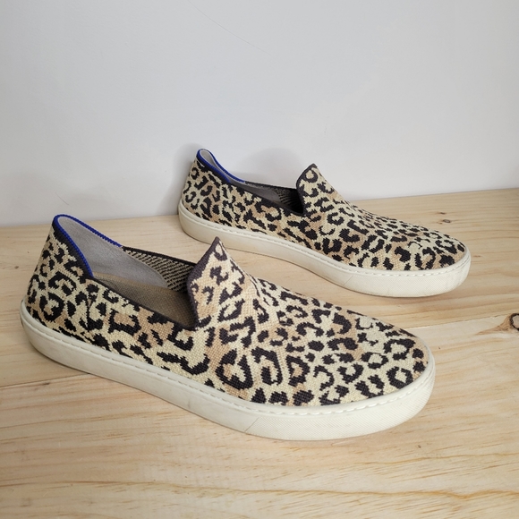 Rothy's leopard print slip on sneakers loafers 10 - Picture 6 of 7
